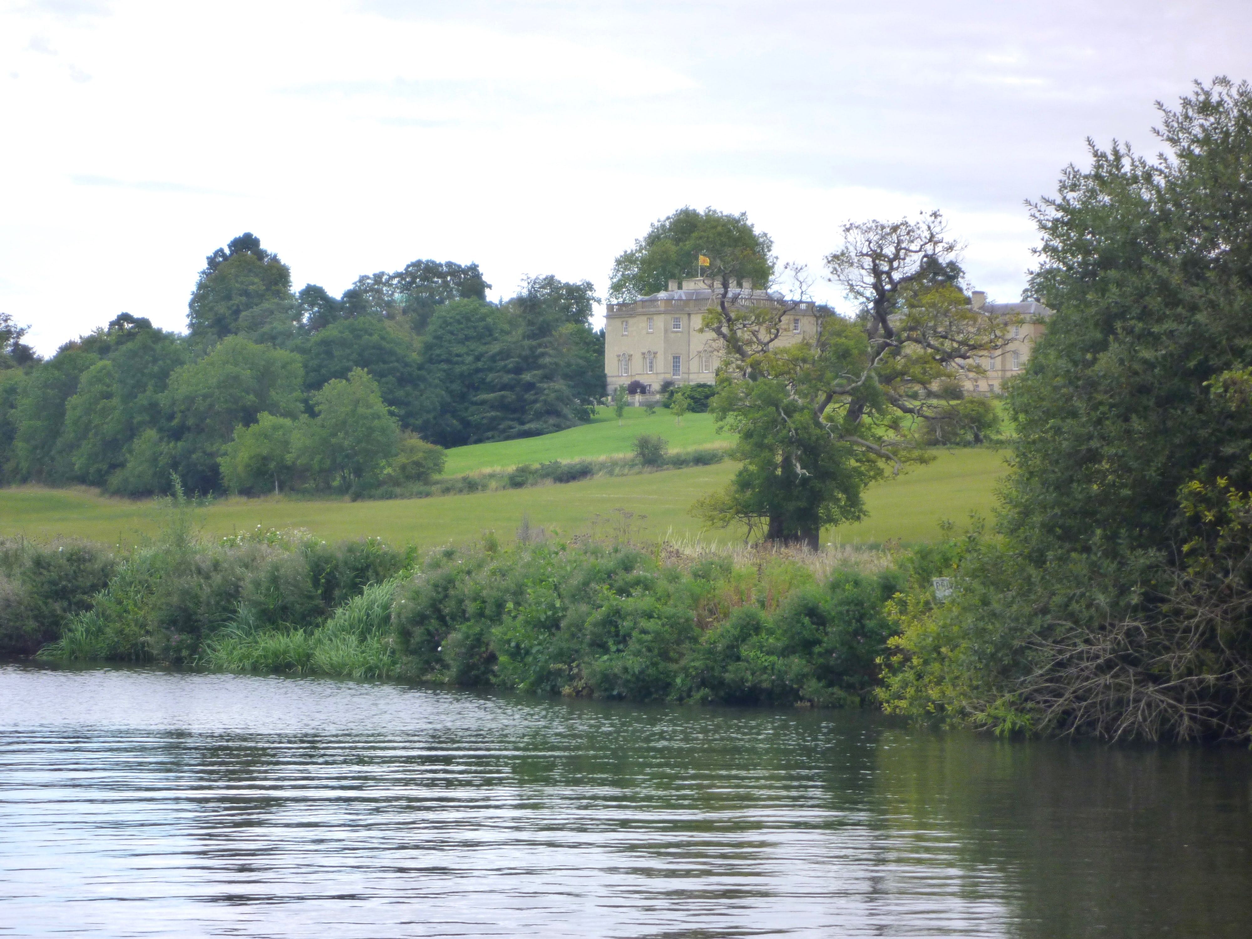 A view of Nunenham House from the Thames
