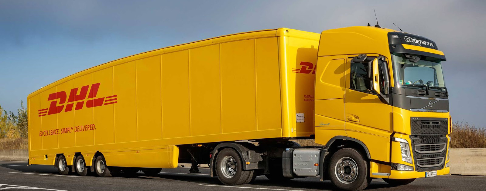 DHL yellow lorry