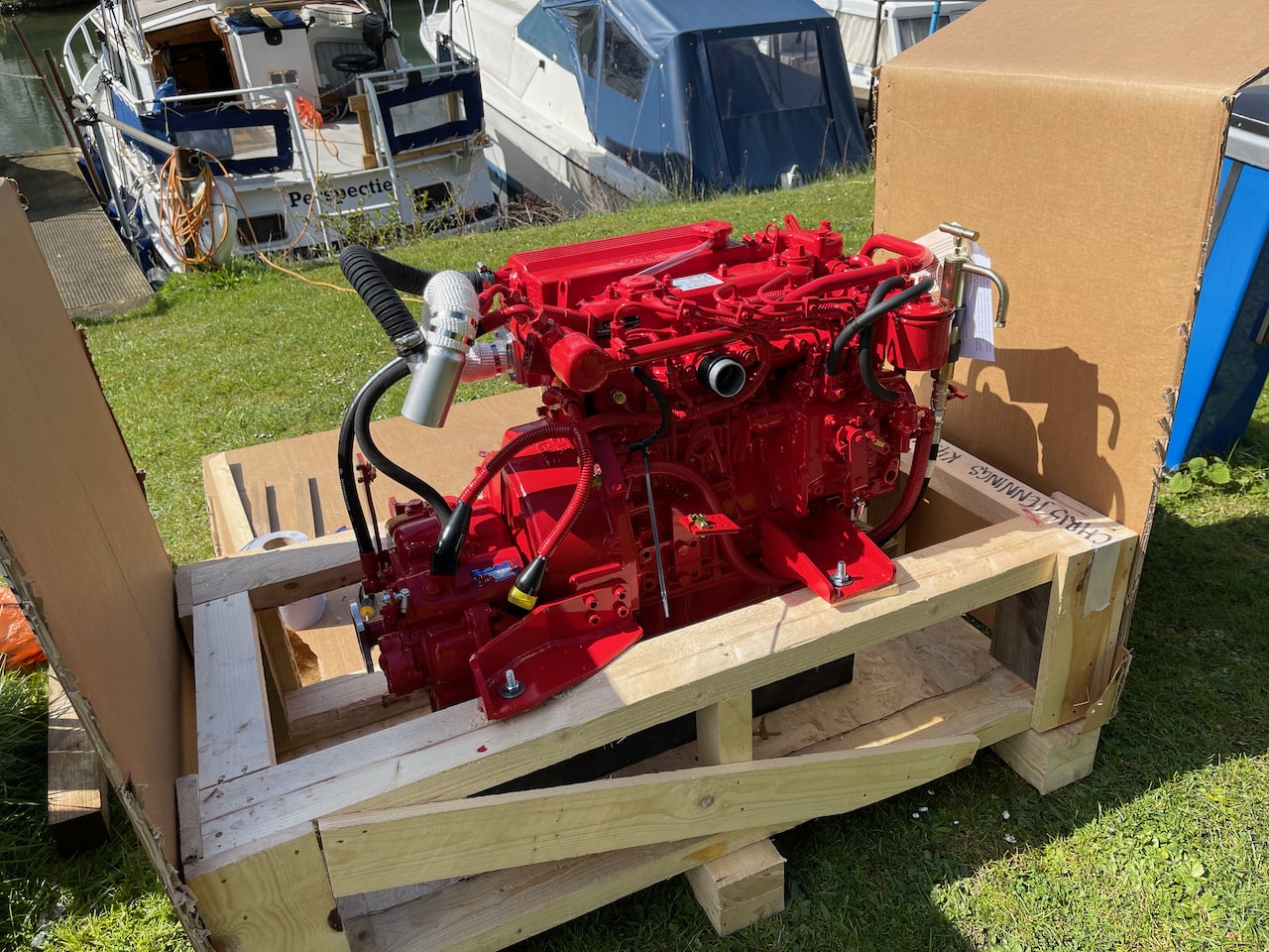 New engine ready to be craned in