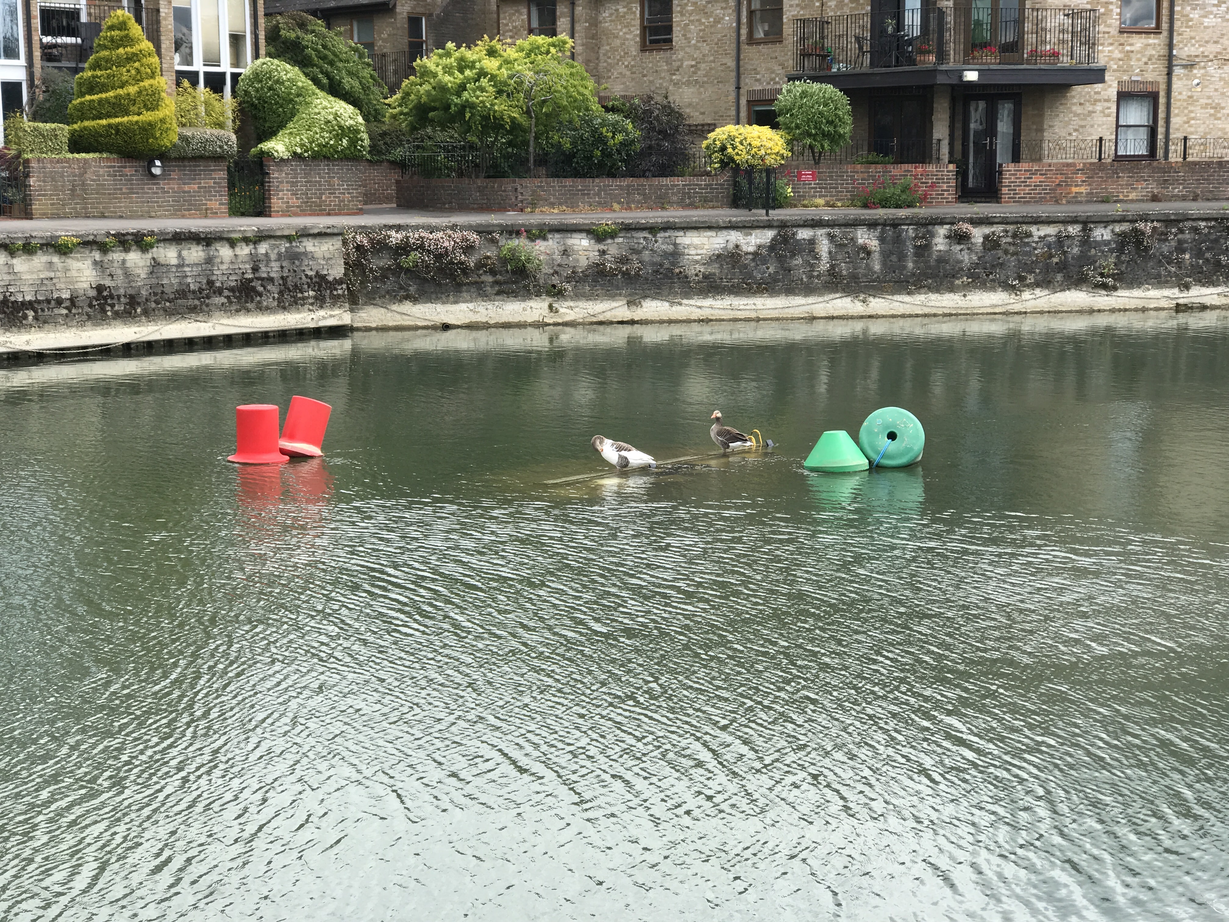 Van buoyed upstream of Folly Bridge near to Friars Wharf