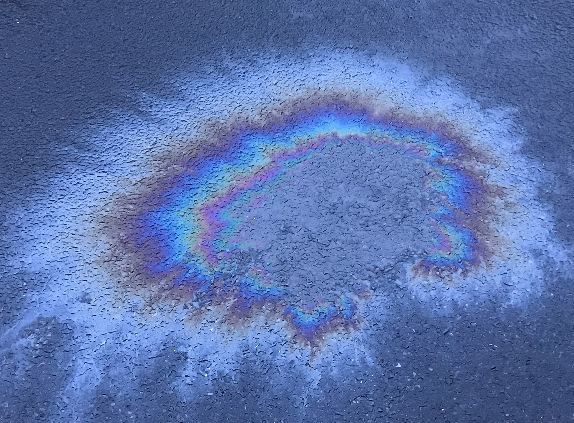 Oil spill in the road