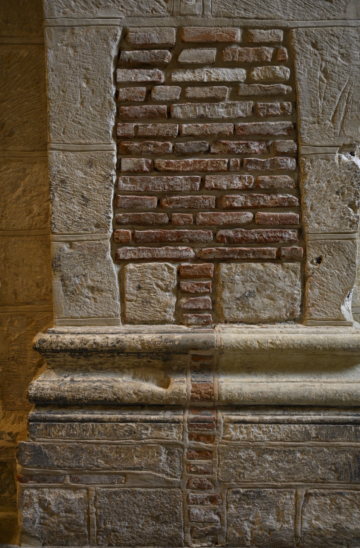 Wall inside the Saint Sermin Basilica, Toulouse, France