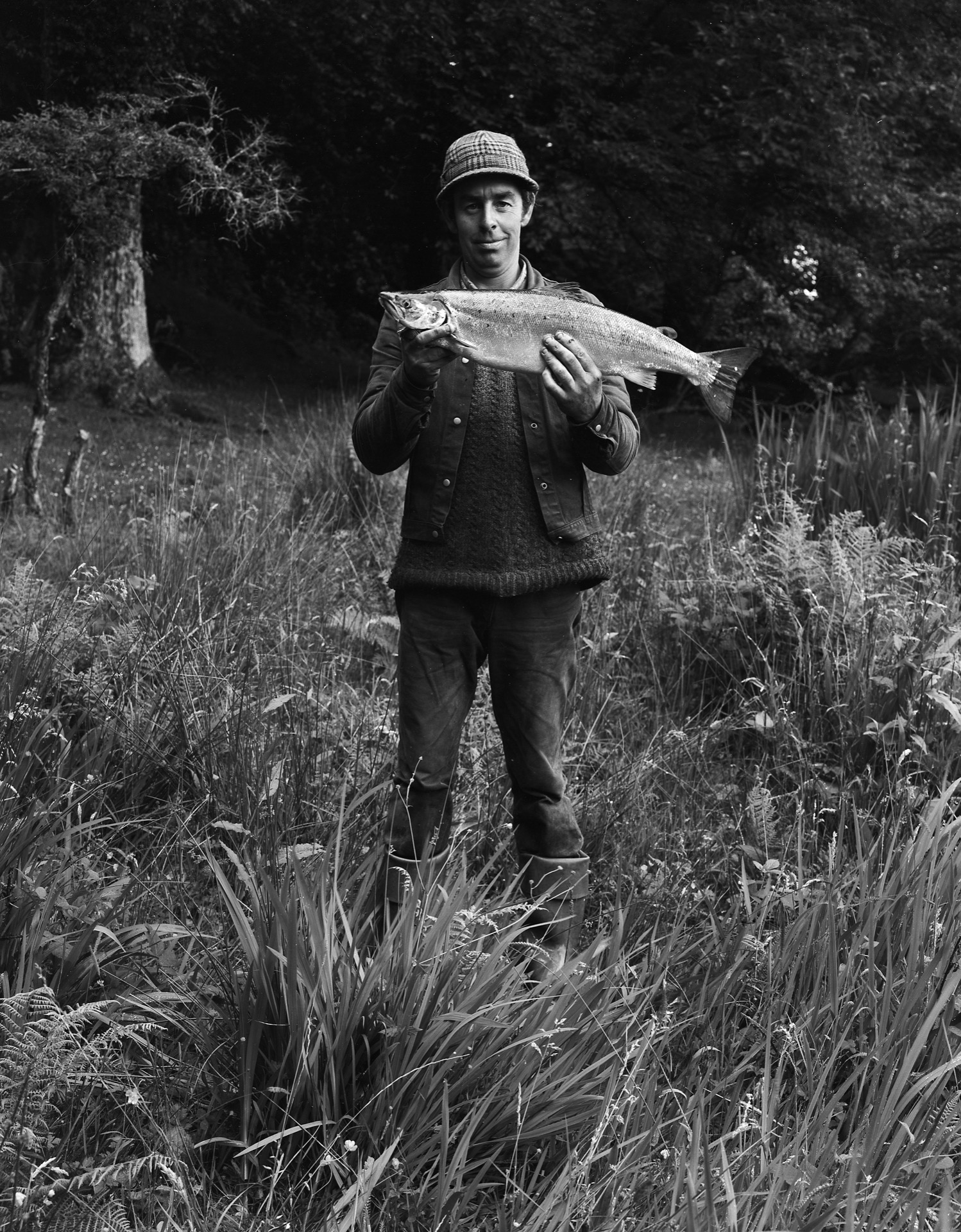 Ronnie Maclean caught this salmon in his net in West Loch Tarbert, Ardpatrick, 1979