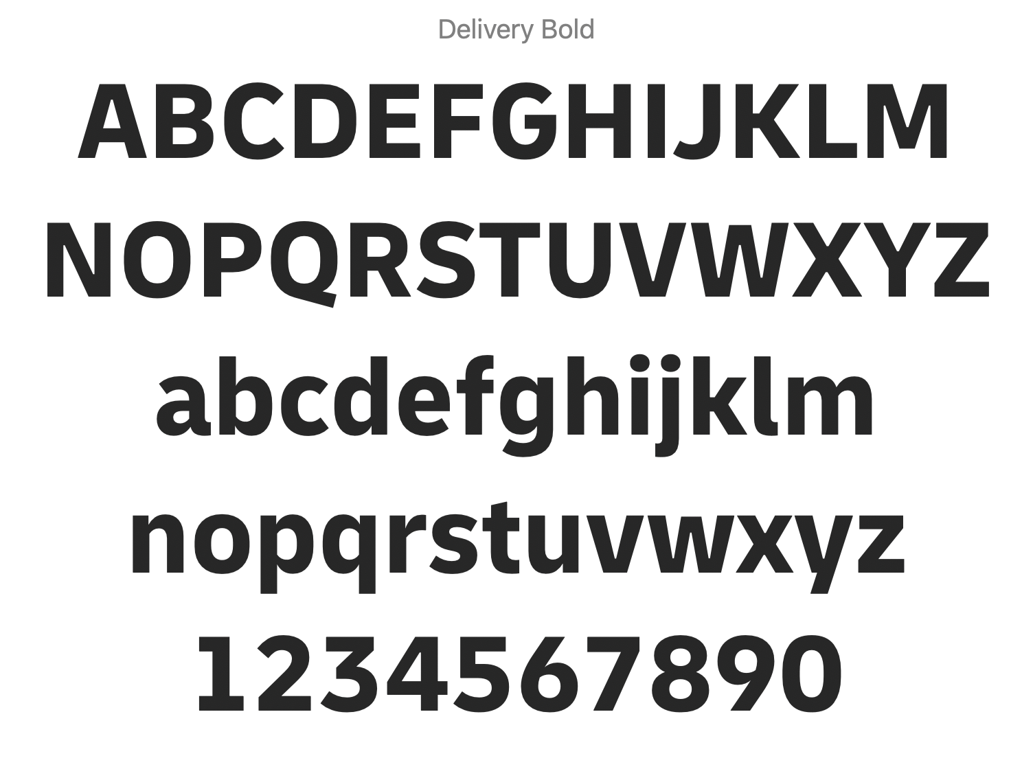 Here is the 'Delivery' typeface from DHL